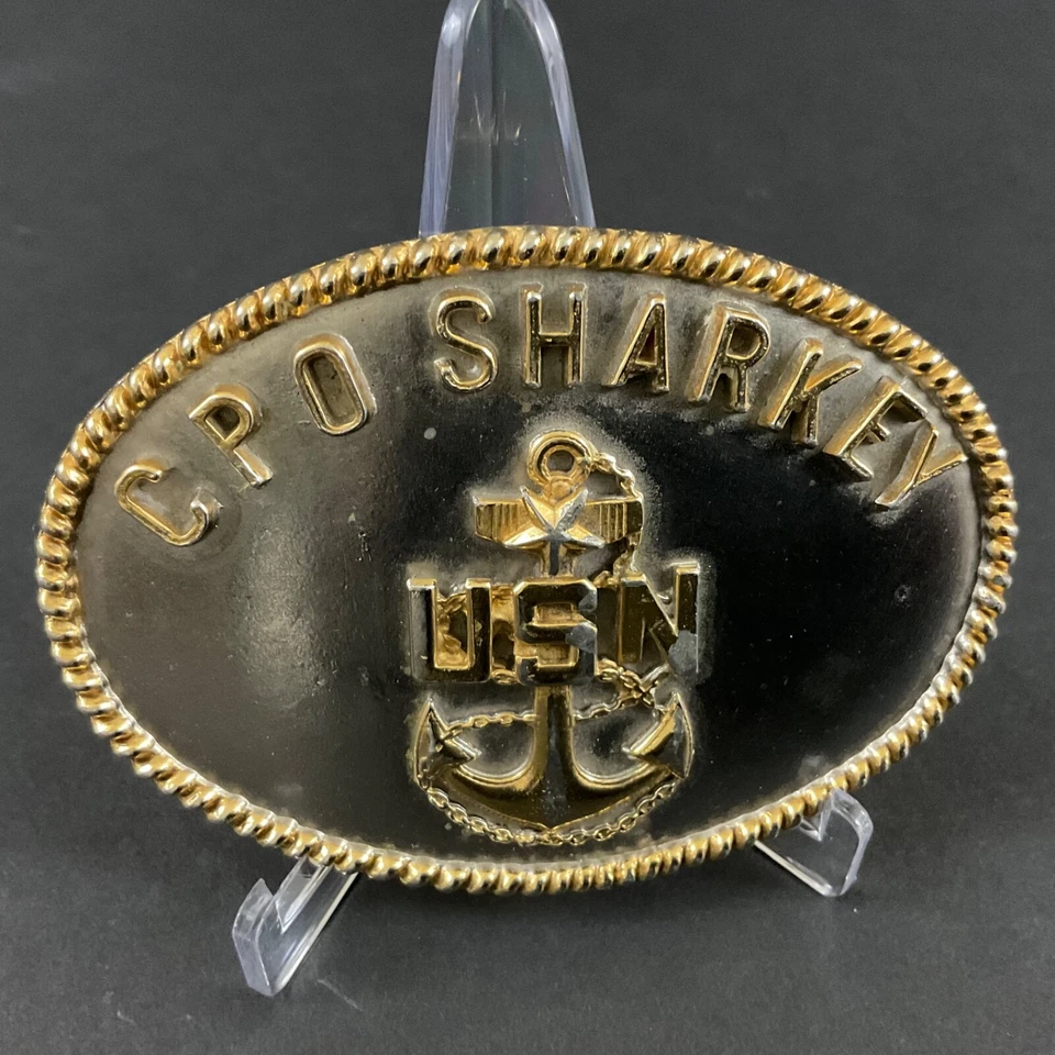 MUY RARO Don Rickles USN CPO HEBILLA DE CINTURÓN SHARKEY Fundido/Crew Envoltura Regalo EE. UU. Foto 2 de 4