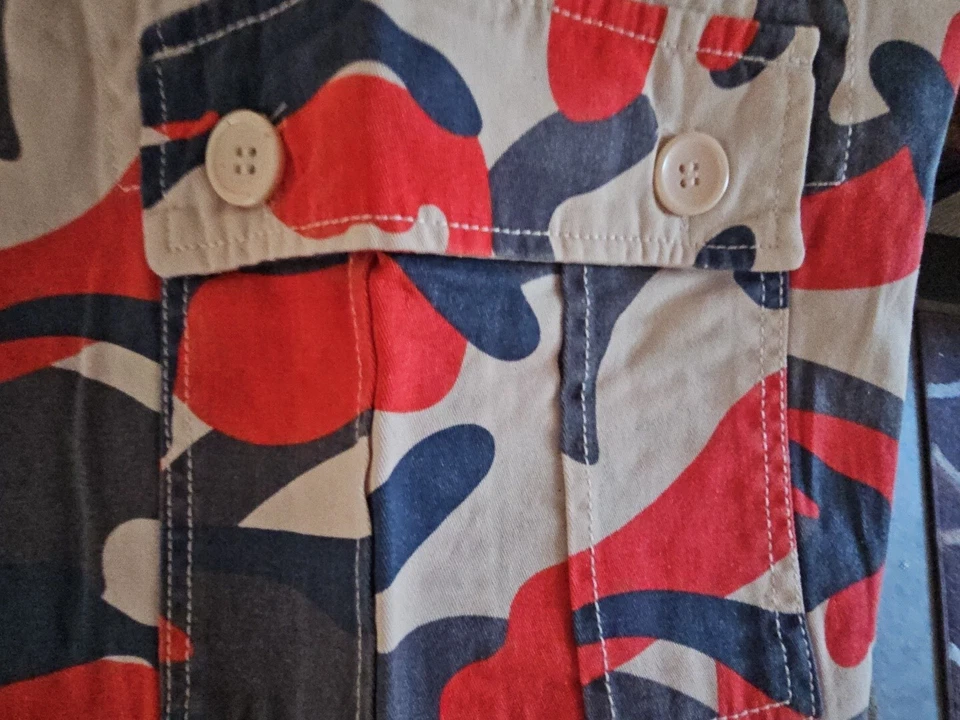 Pantalones Cortos de Carga Para Hombre Multi Bolsillo Algodón Camuflados Ejército Con Cinturón Tejido Doble Anillo Foto 4 de 4