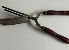Antique Hair Curler Crimper Curling Iron Wood Handle For Hair Styling Hand Tool