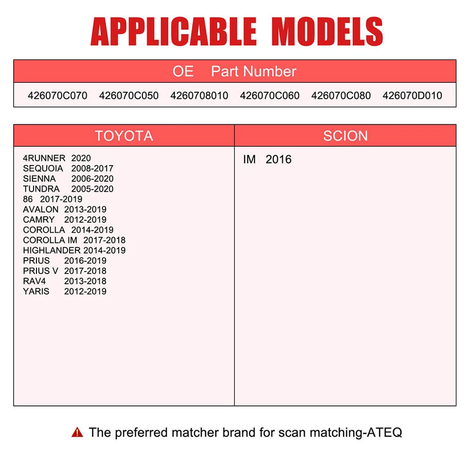 4PCS TPMS Tire Pressure Sensor For 2008-2013 Toyota Sequoia 42607-0C050 - Image 2 of 4