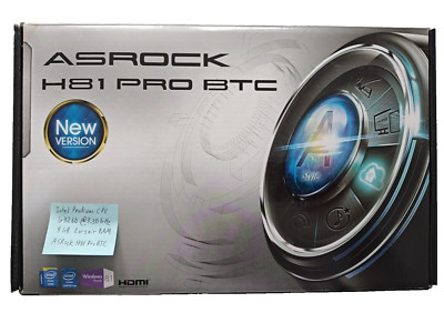 ASRock H81 Pro BTC 6 PCIE for Crypto with Intel Pentium G3260 and 8GB RAM Kit