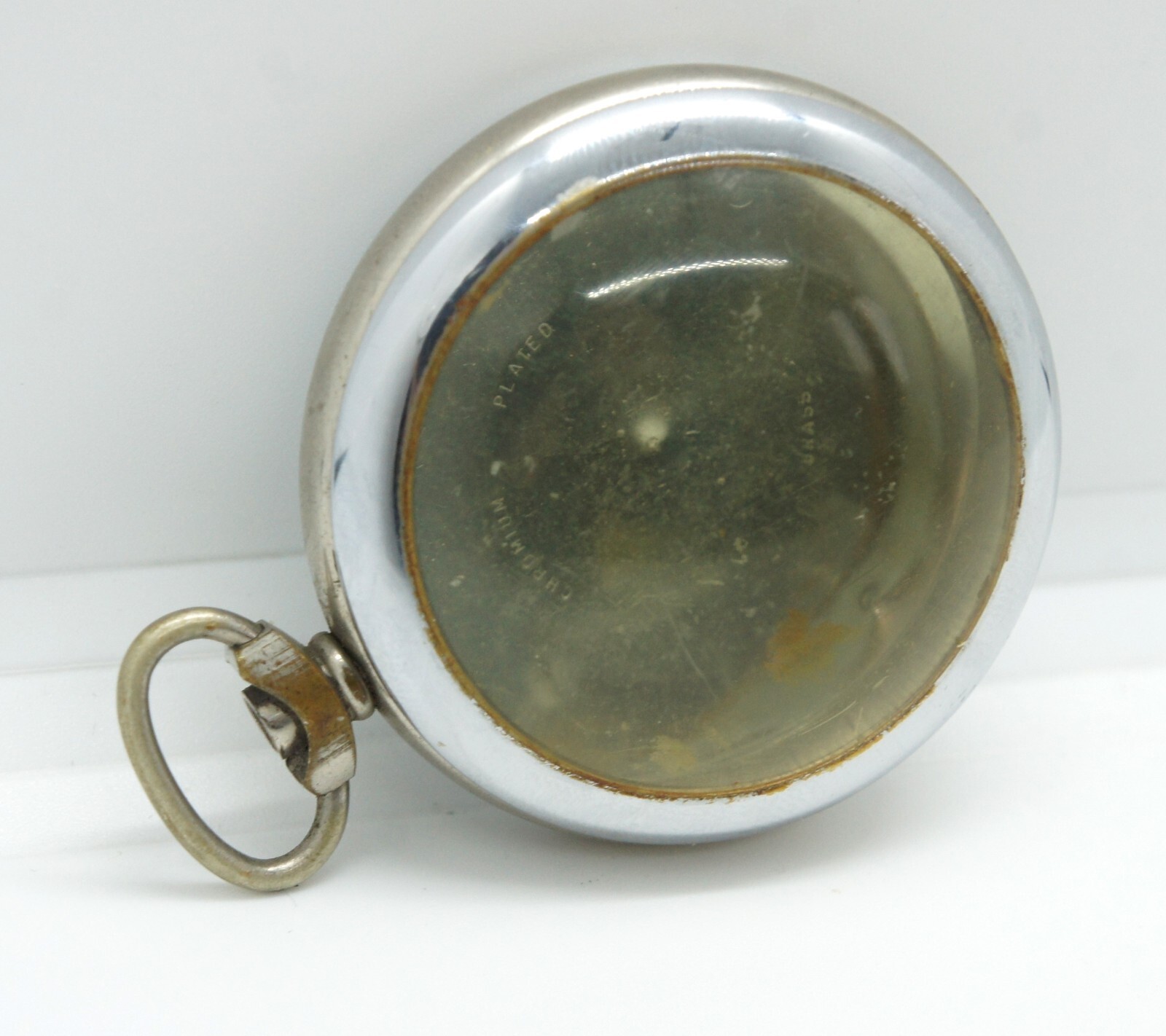 NICE VINTAGE OPEN FACE POCKET WATCH CASE BRASS CHROMIUM PLATED  50 mm