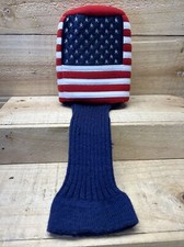 Golf club Head Cover, American Flag, 6 x6.5 Red, White And Blue, Preowned