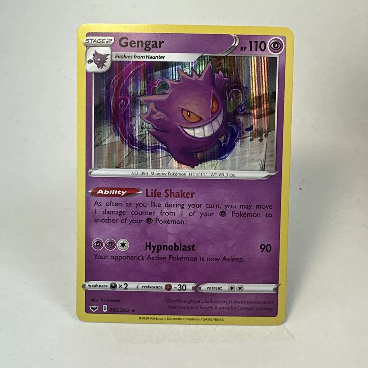 Gengar Holo - Sword & Shield Pokémon card 085/202
