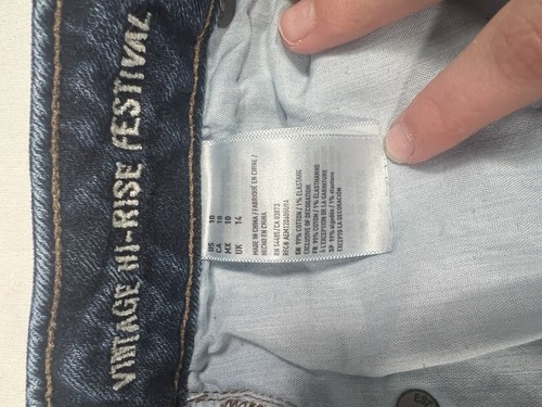 American Eagle Stretchy Women’s Size 10 Hi-rise Festival Raw Edge Distressed - Picture 5 of 7