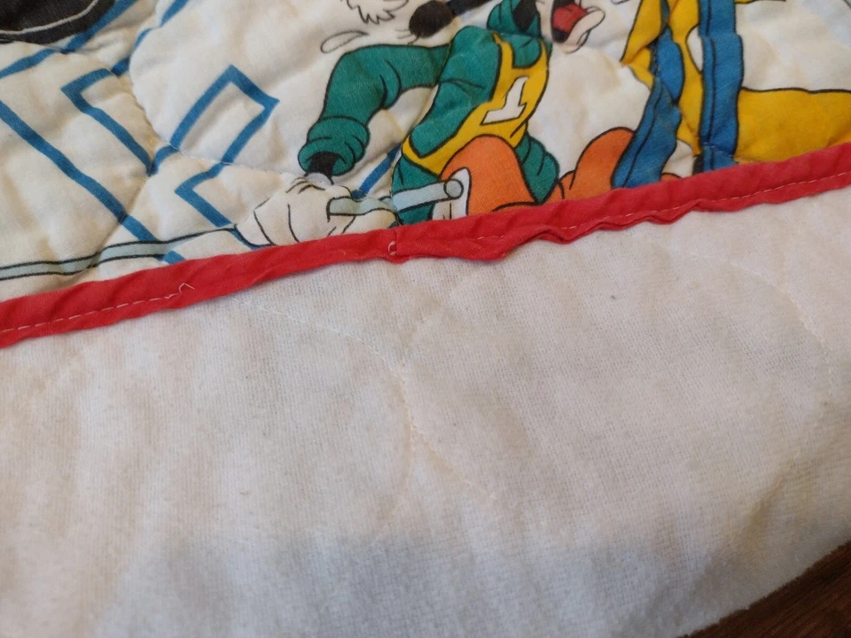 vtg Disney Mickey Minne Mouse Daffy Pluto Quilt Handmade Single Side 39x50.5 in. - Image 3 of 4