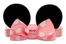 DISNEY STORE MINNIE MOUSE EAR HEADBAND WITH BOW FOR BABY GIRLS NWT