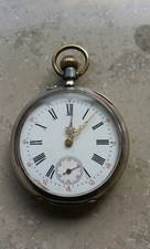 ANTIKE 0,800 SILBER TASCHENUHR ANCRE LIGNE DROITE  poche faire póca Poŝo Horloĝo