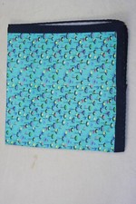 Bugatchi Men's Teal Blue Floral Print Pocket Square 13 inches Sq