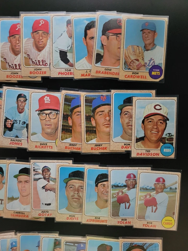 Lote de béisbol 1968 Topps - 47 excelentes tarjetas vintage - John Boozer | Don Cardwell Foto 3 de 4