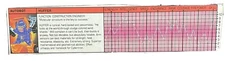 Vintage G1 Transformers HUFFER Action Figure Tech Spec File Card 