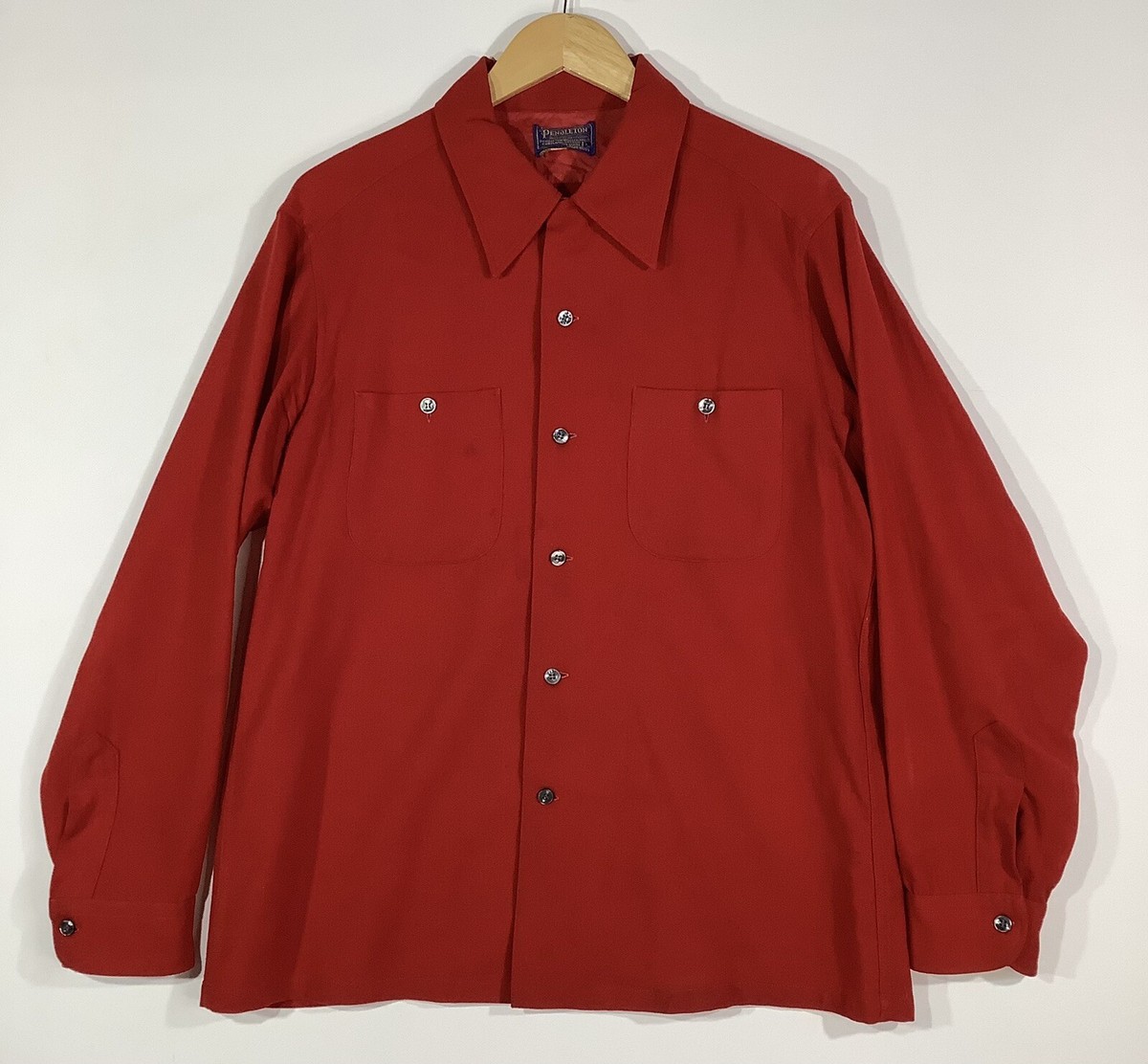 50’s Pendleton wool shirt Vintage 50s Pendleton Red Wool Long Sleeve Button Front