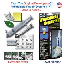 Blue Star DIY Windshield GLASS Repair KIT Stone Damage Chip Model # 777 .80ML