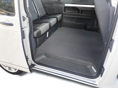Fußmatte Passend Für VW T5 2 Sitzen Elektrische Handbremse Velours Schwarz