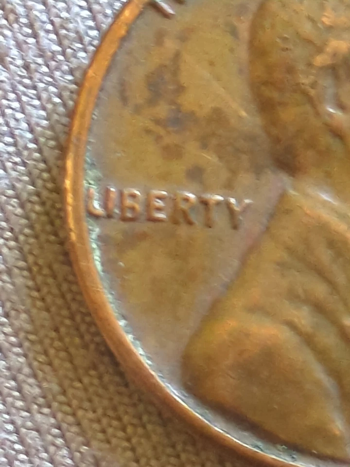 1968 -S  Lincoln Cent  Error Coin Multiple Errors L - on edge, both T's in Trust - Image 2 of 4