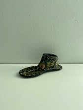 Antique Black Cast Iron Hand Painted Shoe Cobbler Mold Form sz Childs C7