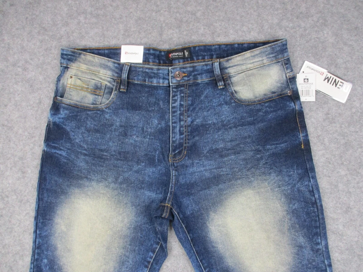 NEW South Pole Shorts Mens 42 Blue Denim Stone Wash American