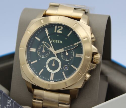 NEW AUTHENTIC FOSSIL PRIVATEER GOLD GREEN MULTIFUNCTION CHRONO MENS BQ2729 WATCH - Picture 10 of 12