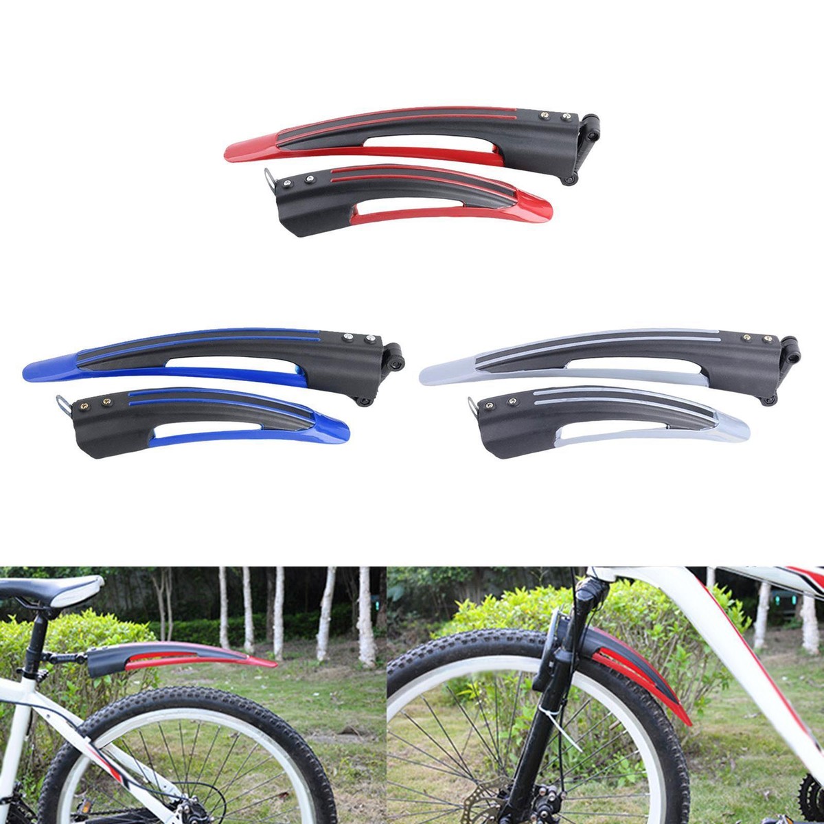 Mountain Bike Fenders, Mud Flaps, Direct Replacement for Universal