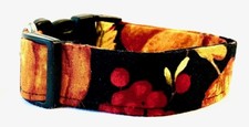 Black Autumn Harvest Handmade Dog Collar
