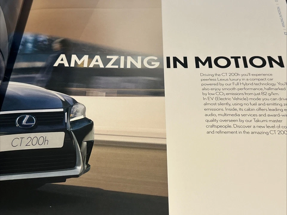 The Lexus CT Range Car Sales Info Brochure Frameable March 2016 - Image 2 of 4