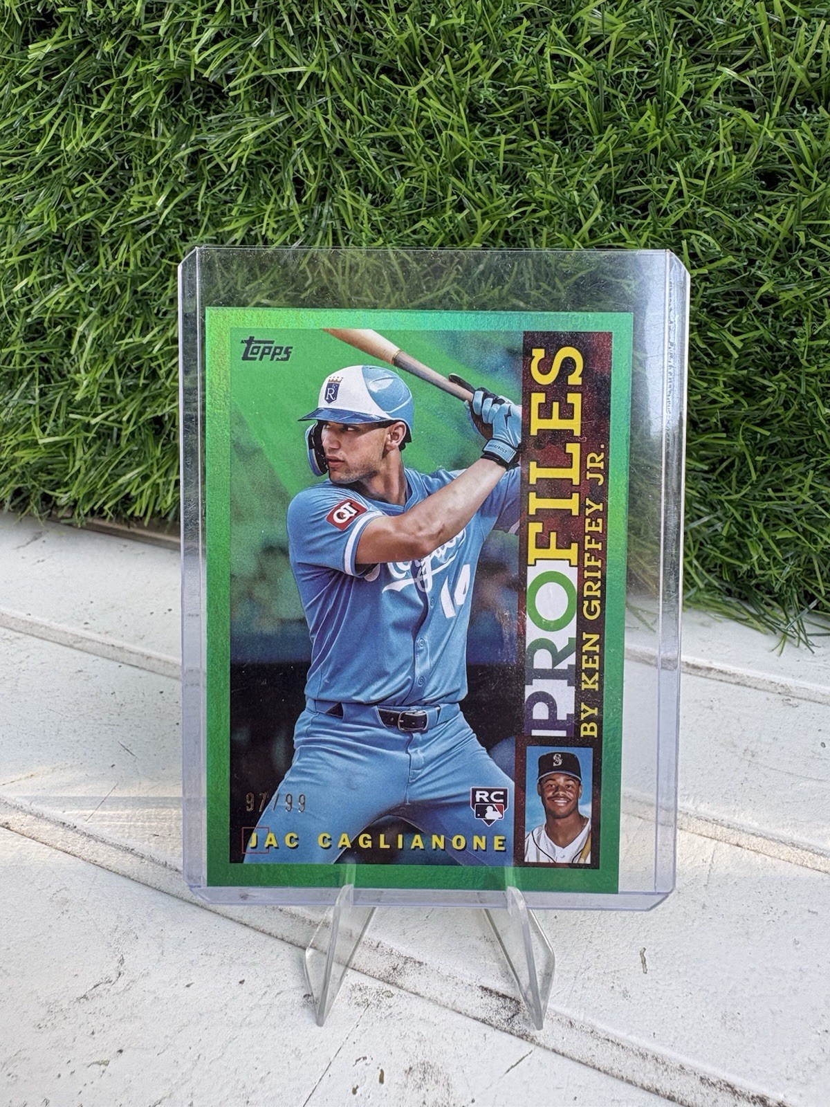 2026 Topps Series 1 Jac Caglianone #TP-22 Profiles By Ken Griffey Jr Green /99