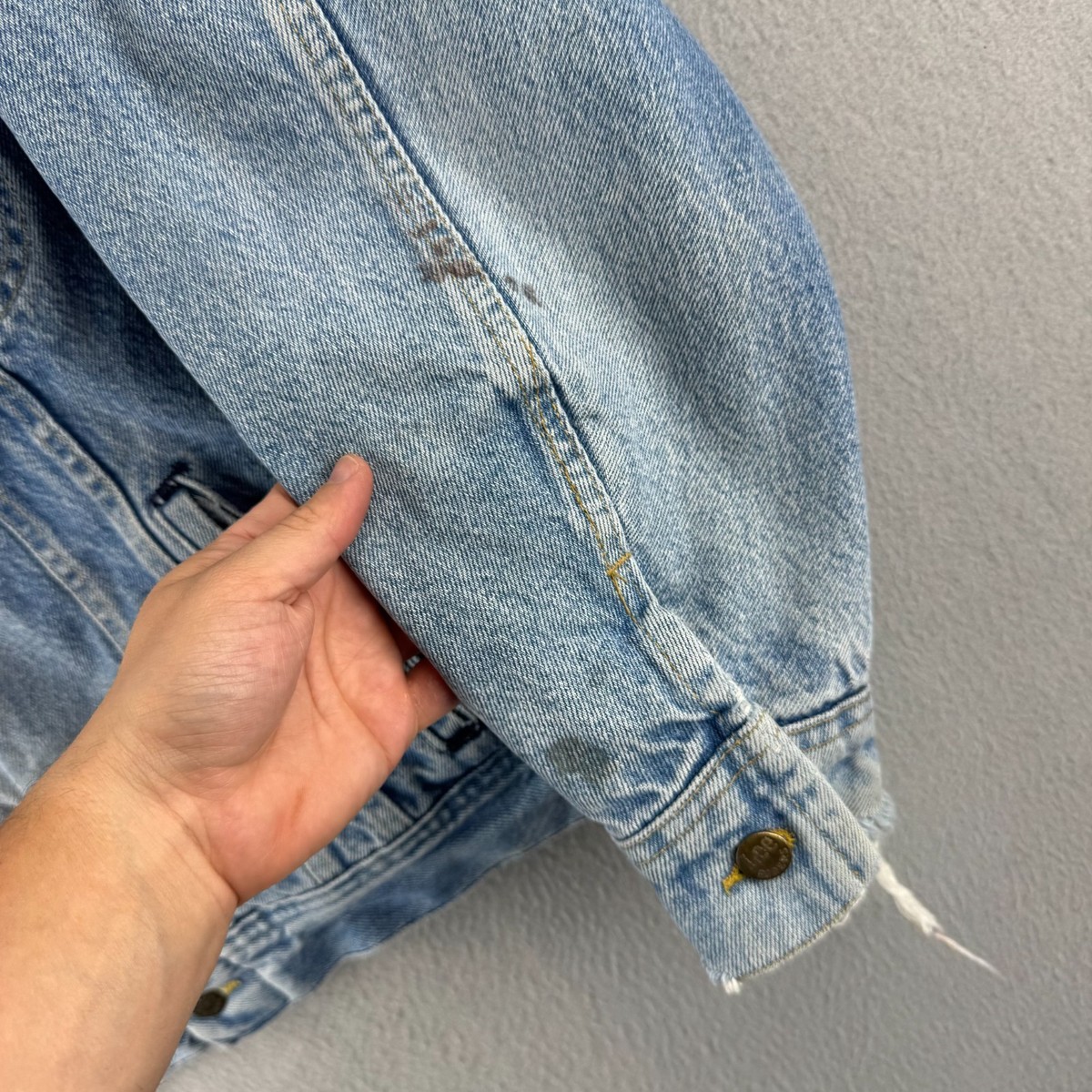 Vintage Lee Jacket Mens Large 90s Denim Flannel Lined Storm Rider