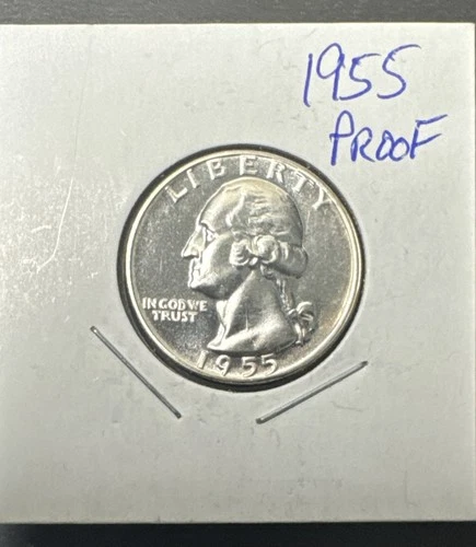 1955 25C US Silver Proof Washington Quarter