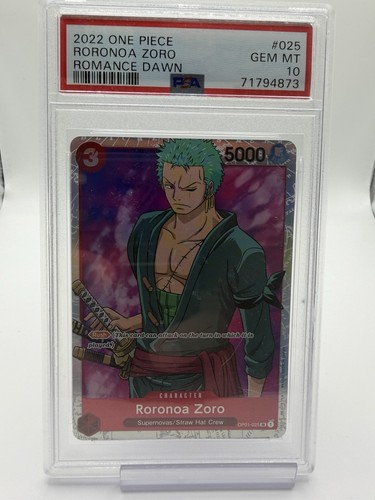 Roronoa Zoro graded PSA 10 for sale on eBay