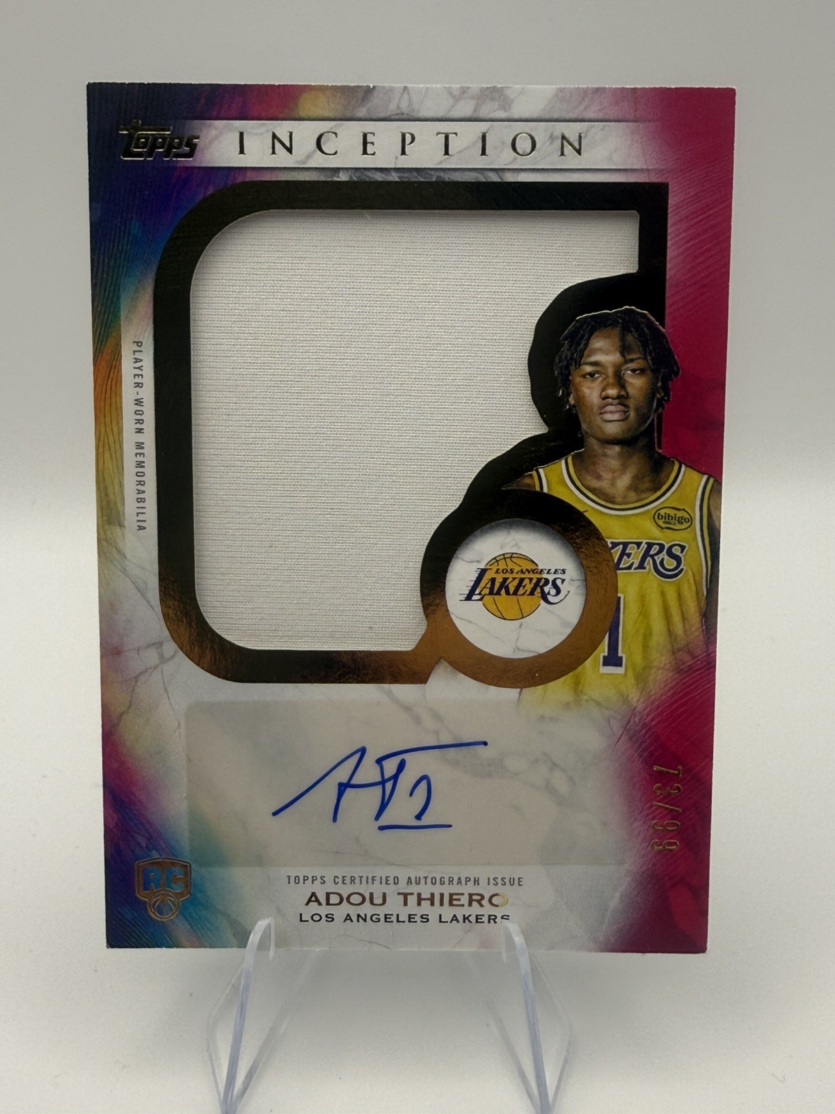 2025-26 Topps Inception Basketball Adou Thiero Jumbo Rookie Patch Auto /99 