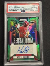 2025 Panini Prizm Sensational Signatures Hector Rodriguez Green Prizm PSA 10 RC