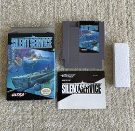 Silent Service for Nintendo NES (1989, NES) CIB Black Label Video Game GOOD