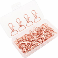 Metall SchlüSselanhäNger Verschluss 40 StüCk D-Ring Karabiner 360° Drehbar Gold