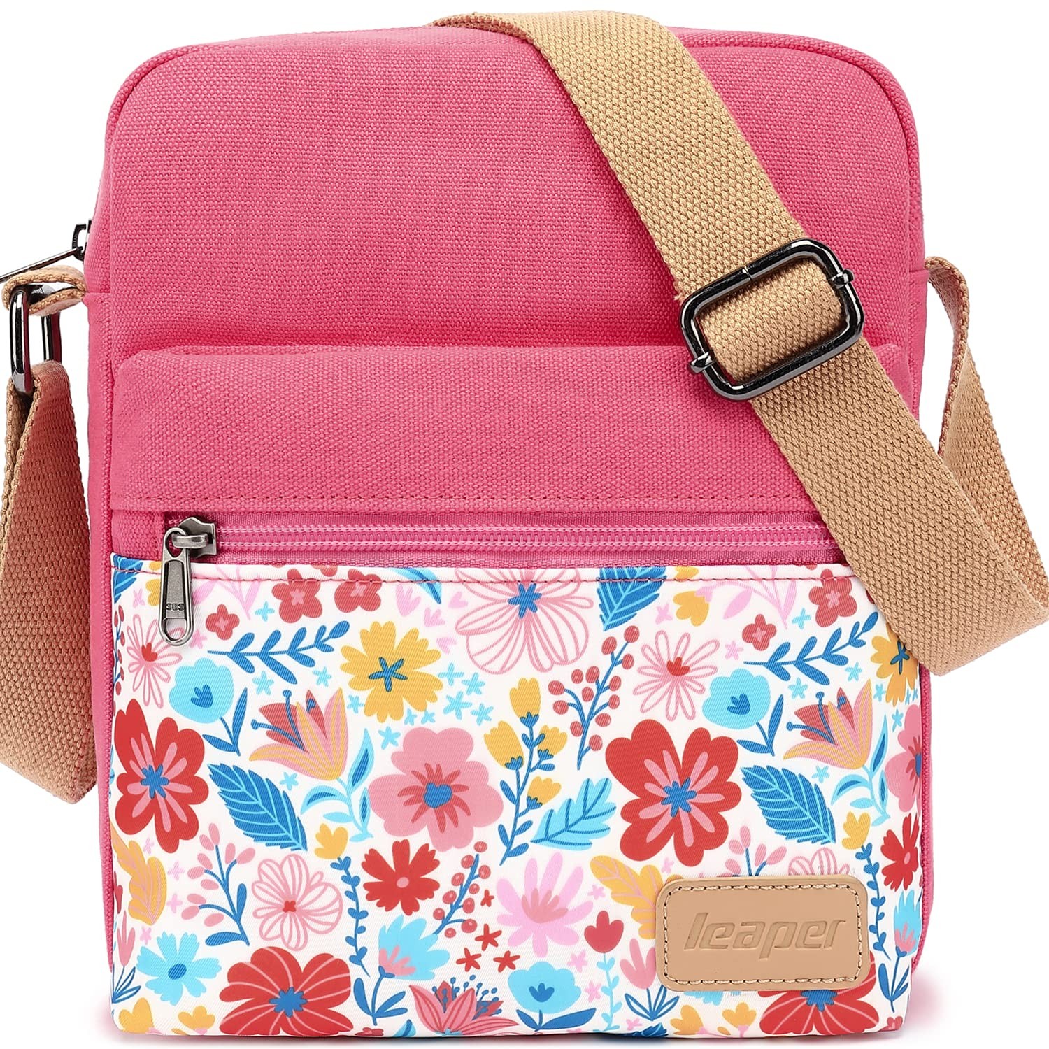 Girls Crossbody Purses 2 PCS Women Floral Messenger Bag Canv