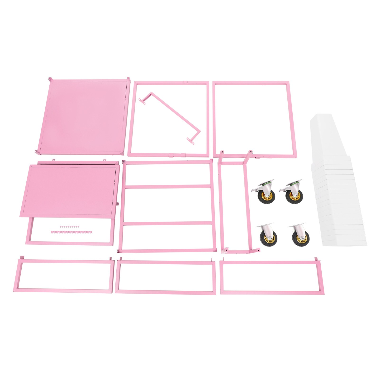 6-Tier Flower Display Stand 18 Buckets 4 Wheels Floor Mount for Flower Shop