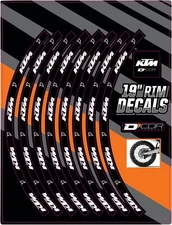 Dcor Branded Rim Decal Set KTM 19" Rear #40-80-203 KTM
