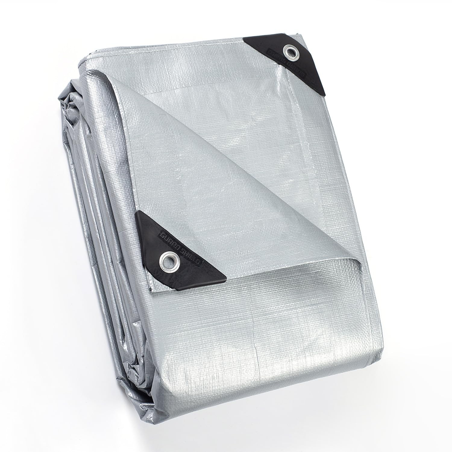 GUARD SHIELD Abdeckplane Gewebeplane mit Ösen 2x2m 160g/㎡ Grau (n6v)