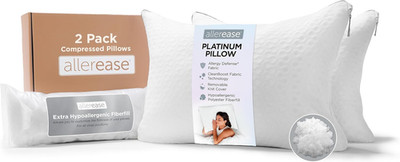 Allerease Platinum 2-In-1 Adjustable Pillow, Cleanboost Allergen Barrier, Extra 