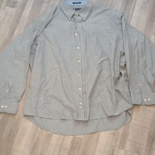Chaps Non-Iron Oxford Dress Shirt Blue Classic Fit Button-Down Pearl Buttons