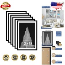 12x18 Black Poster Frames 6pk - Versatile Horizontal/Vertical Mount