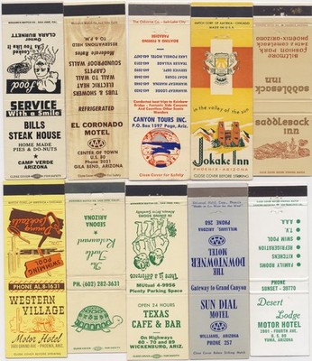 10 Different FRONT STRIKE Matchbook Covers   All from ARIZONA (Lot #1)