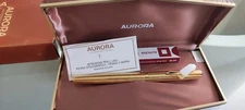 AURORA 98 NEW Gold Plated Fountain Pen Striped GOLD Nib Vintage