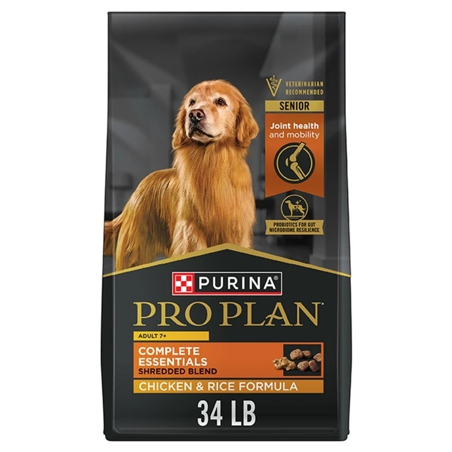 Purina Pro Plan Complete Essentials Shredded Blend Senior 7+ Dry Dog Food NWT