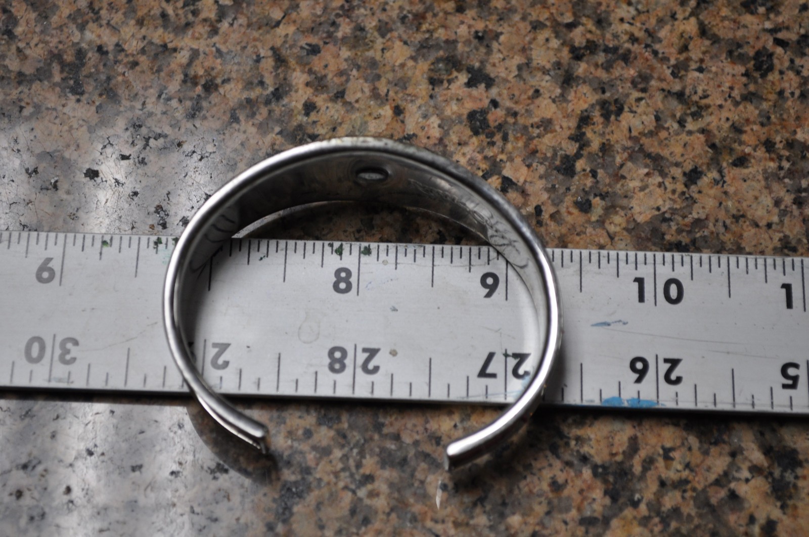 Rustic Cuff Bracelet Pink Python Silver  Tone Met… - image 5