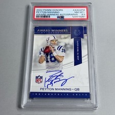 Peyton Manning Auto 2022 Playoff Honors PSA 8.5 Award Winners ON CARD Signature