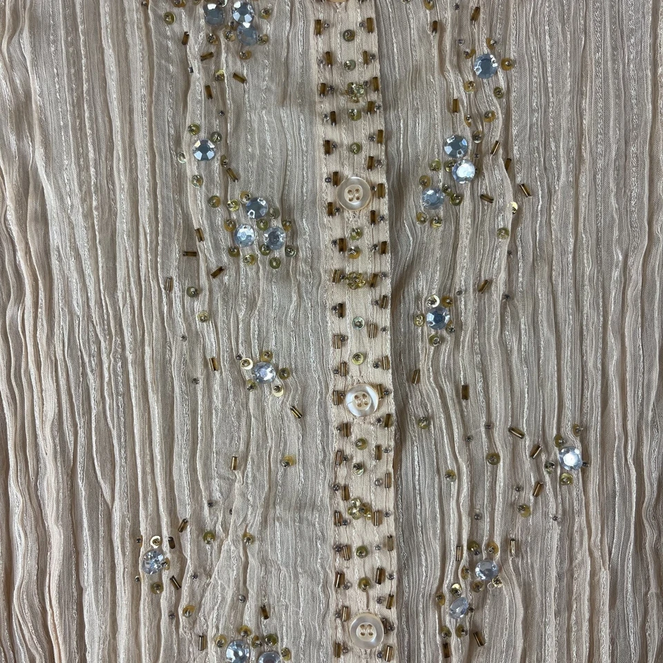 Top vintage años 90 Kaelyn Max II para mujer 2X cuentas estrás arrugado hada artística Foto 4 de 4