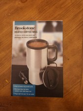 Brookstone 12V Car Outlet Portable Heated 13oz Coffee Mug NEW