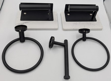 Marble Toilet Paper Holders with Shelf and Towel Holders Good Condition