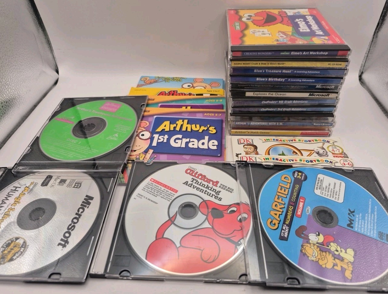 Lot Of 21 Children'S Pc Educational Learning Cd-Rom Games Arthur, Sesame Street,