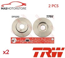 BREMSSCHEIBEN SATZ PAAR VORNE TRW DF6252 2PCS A FÜR SKODA CITIGO 1.0,1.0 CNG 1L